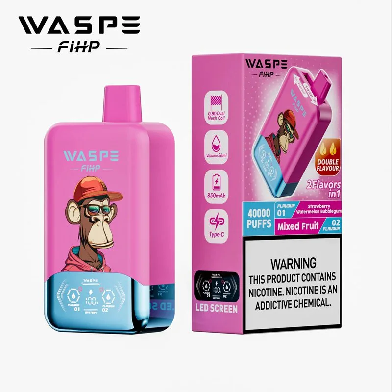Waspe-FIHP-40000-Puffs-40K-Einweg-Vape-Großhandel-Erdbeer-Wassermelone-Wackelpudding-Mischobst