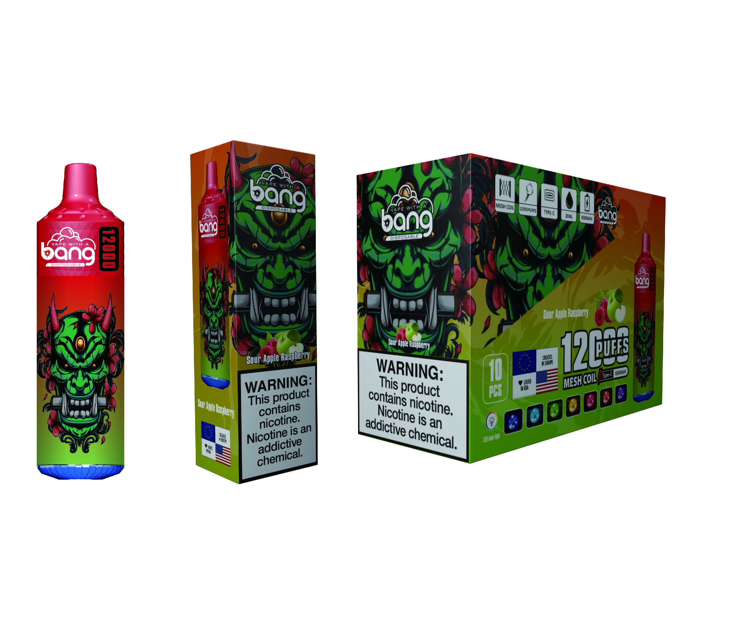 bang-12000-puffs-einweg-vape-flavor-sour-apple-raspberry-picture
