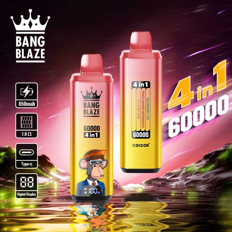 Bang Blaze 4in1 60000 Puffs disposable vape, all four flavors displayed-03