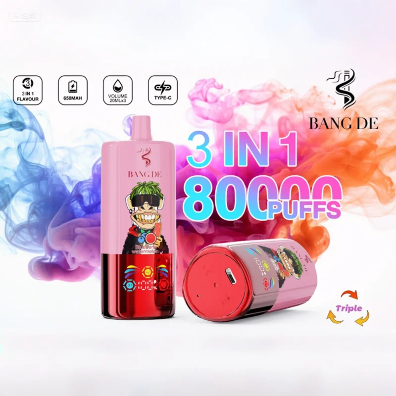 Bang De Puffs Blueberry Watermelon Kiwi Passion Fruit Guava Bubble Gum 1.jpg Disposable Vape Device