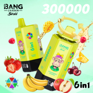 bang-leader-300000-fraise-banane-double-pomme-framboise-melon d'eau-mangue acide-ananas-fruit tropical-citron-pêche