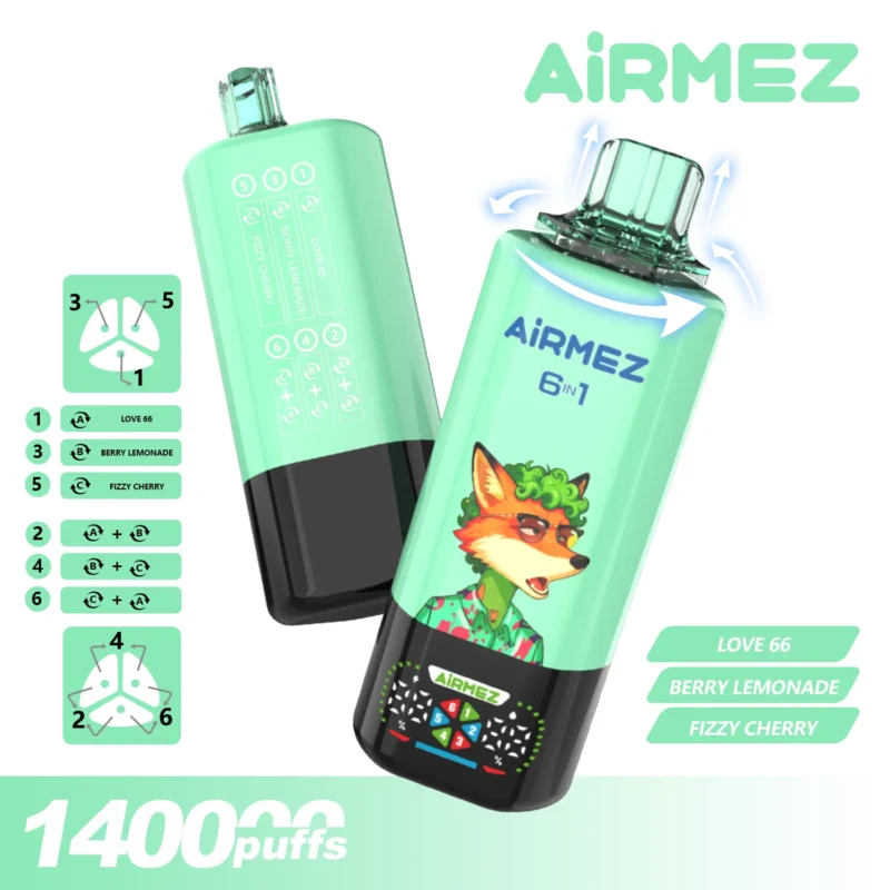Airmez Fox 6 In 1 Puff Flavor Disposable Vape Device design 2