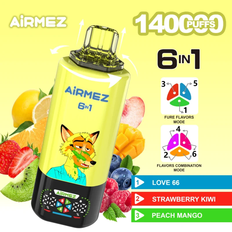 Airmez Fox 6 In 1 Puff Flavor Disposable Vape Device variant