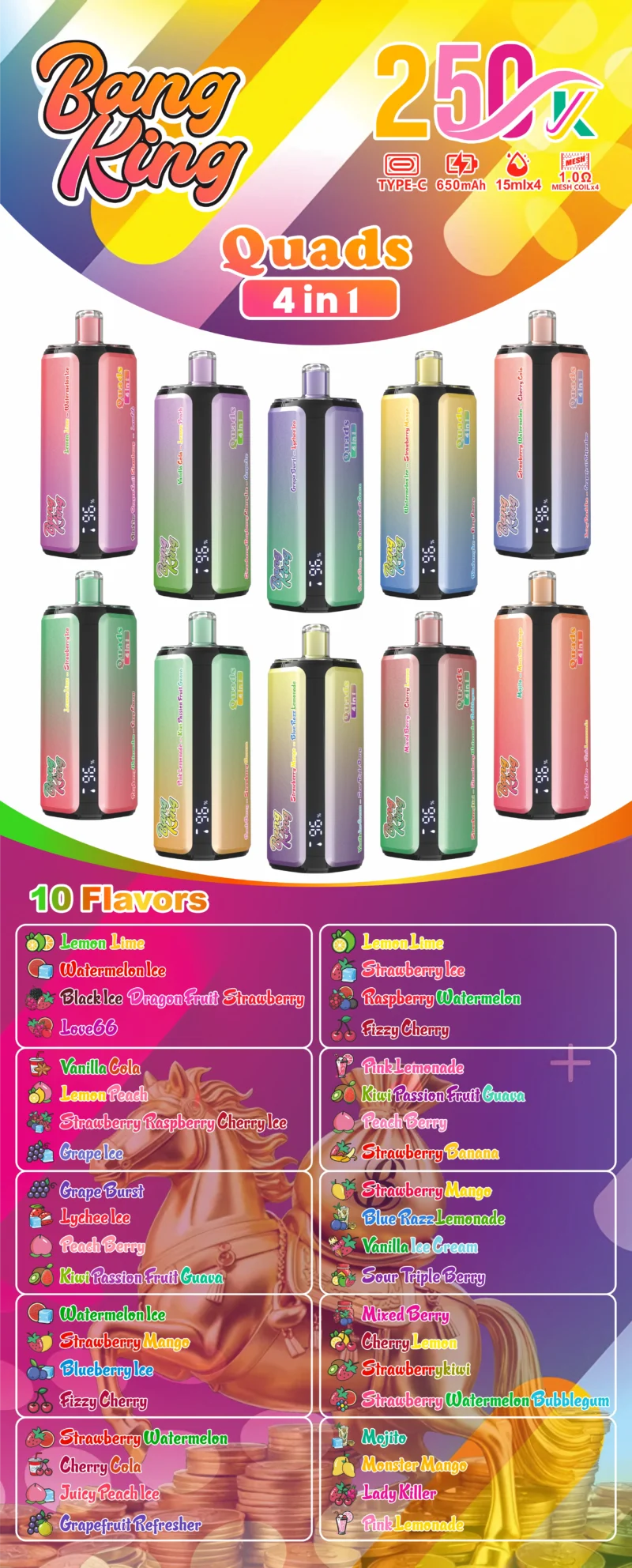 Bang King Puffs Disposable Vape Flavor List Scaled
