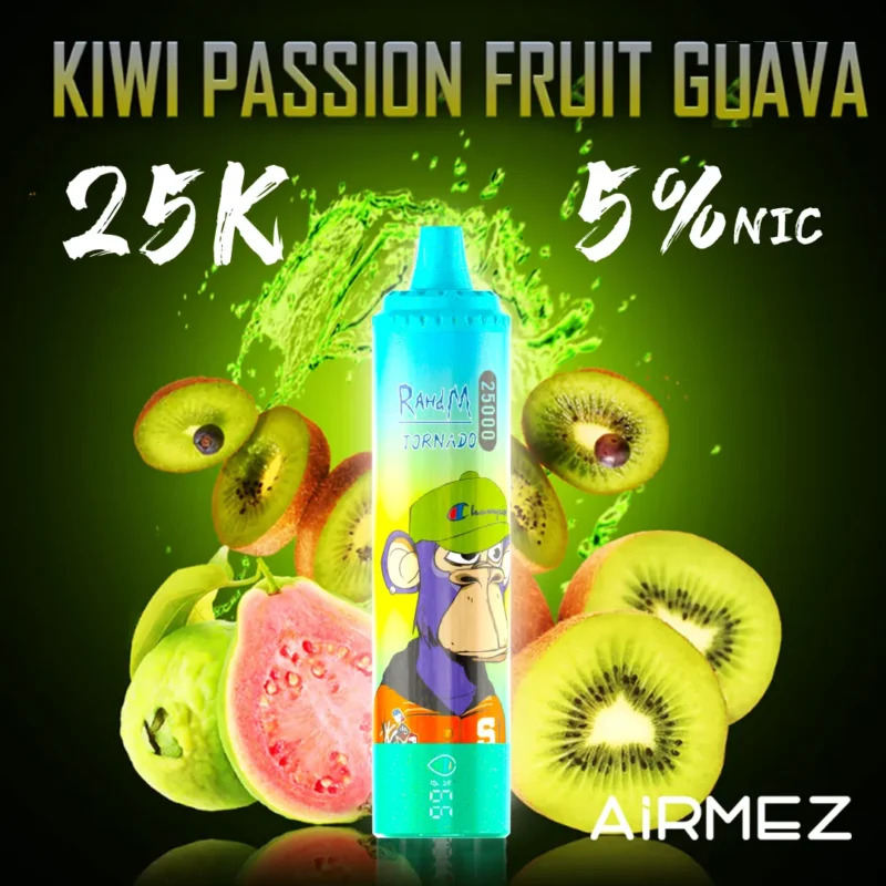 Vapemaison Airmez Tornado Puffs Disposable Vape Flavor Kiwi Passion Fruit Guava