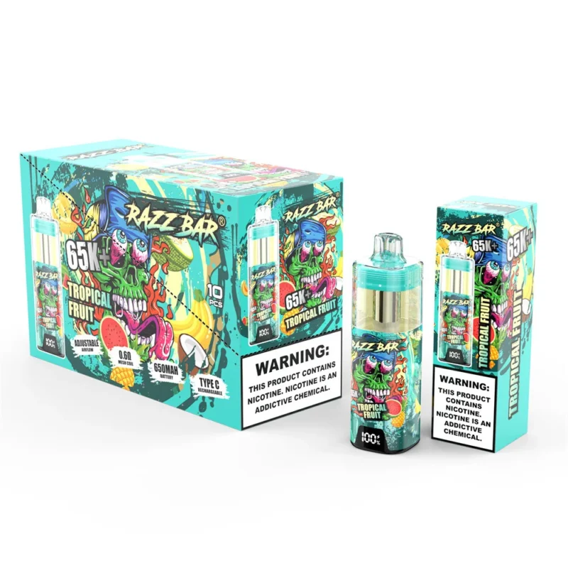 Vapemaison Razz Bar Puffs Package design