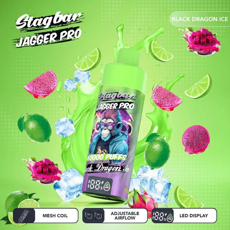 Vapemaison Stagbar Jagger Pro 40k Puffs Black Dragon Ice