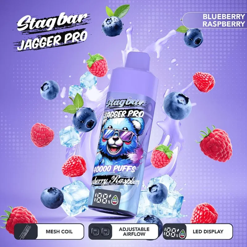 Vapemaison Stagbar Jagger Pro 40k Puffs Blueberry Raspberry