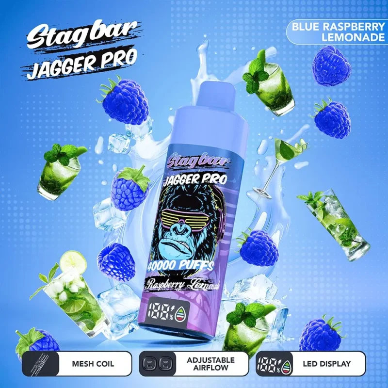 Vapemaison Stagbar Jagger Pro 40k Puffs Blueberry.png Raspberry Lemonade