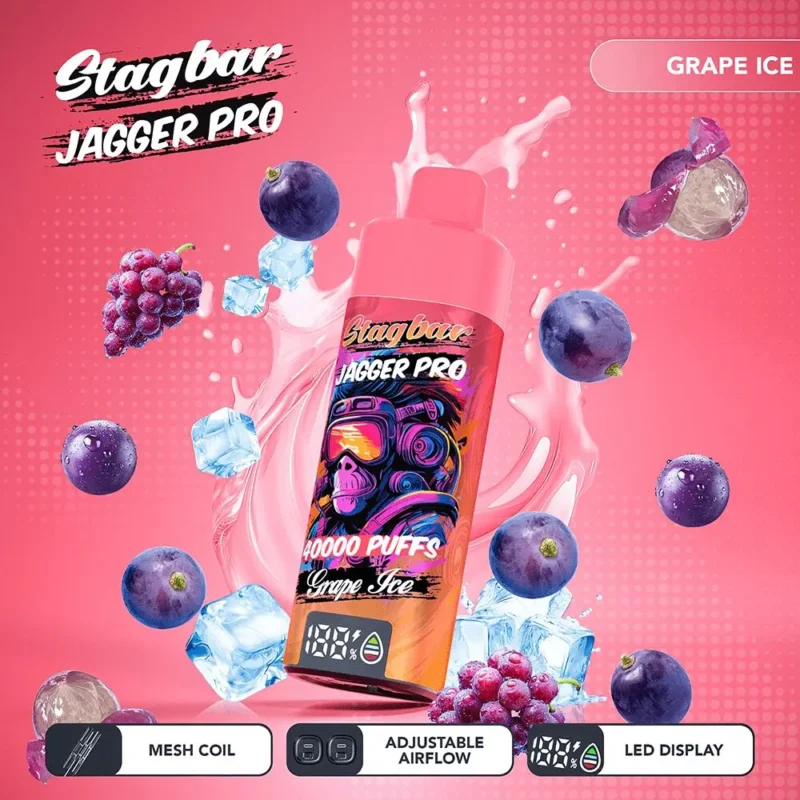 Vapemaison Stagbar Jagger Pro 40k Puffs Grape Ice