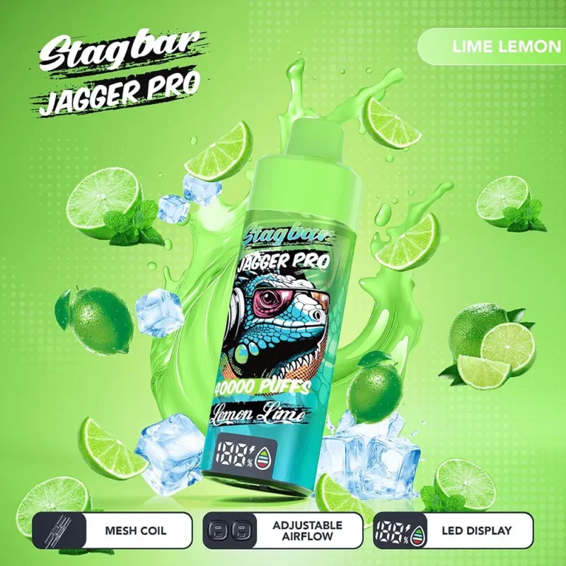 Vapemaison Stagbar Jagger Pro 40k Puffs Lemon Lime
