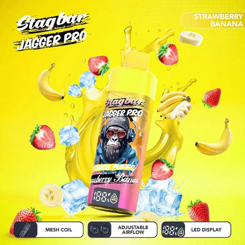 Vapemaison Stagbar Jagger Pro 40k Puffs Strawberry Banana