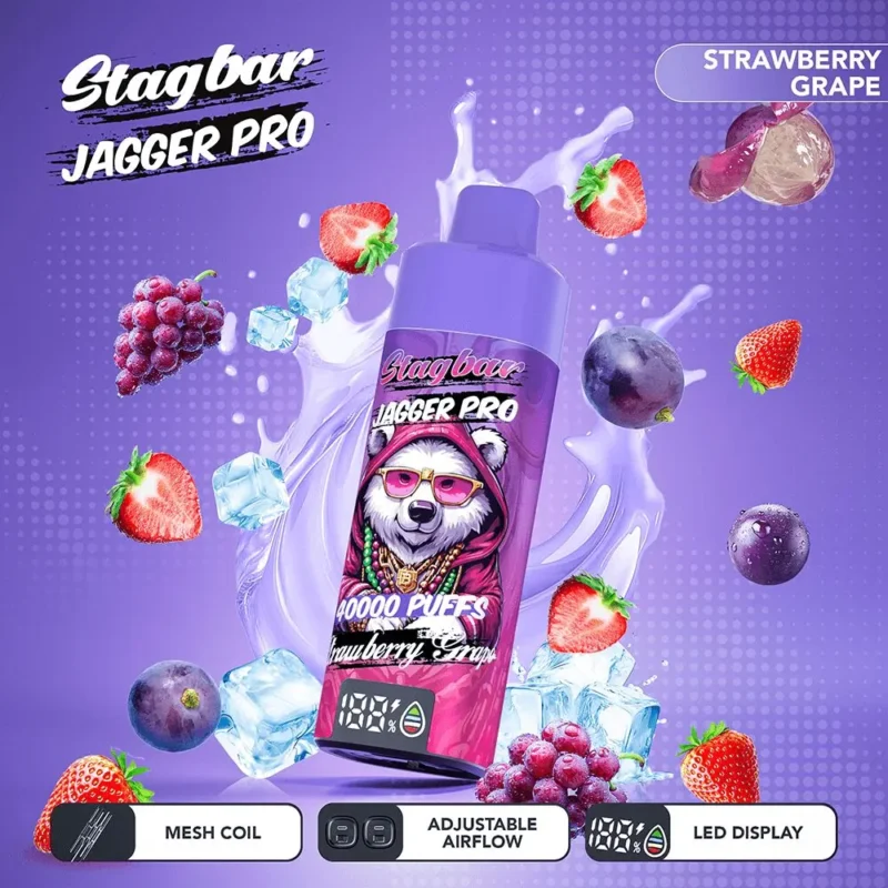 Vapemaison Stagbar Jagger Pro 40k Puffs Strawberry Grape