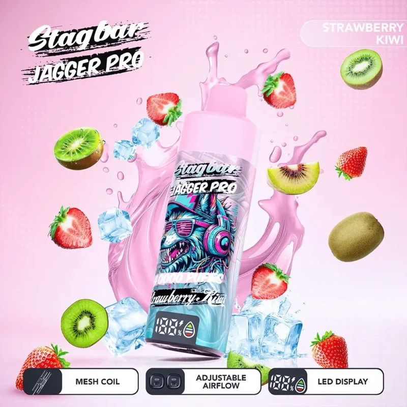Vapemaison Stagbar Jagger Pro 40k Puffs Strawberry Kiwi