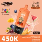 Vapemaison Bang Leader 450k Puffs 15in1 Vape Flavor Blueberry Ice Peach Mango Watermelon Passion Kiss Melon Apple