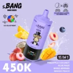 Vapemaison Bang Leader 450k Puffs 15in1 Vape Flavor Pineapple Coconut Blue Razz Mixed Berries Mango Peach
