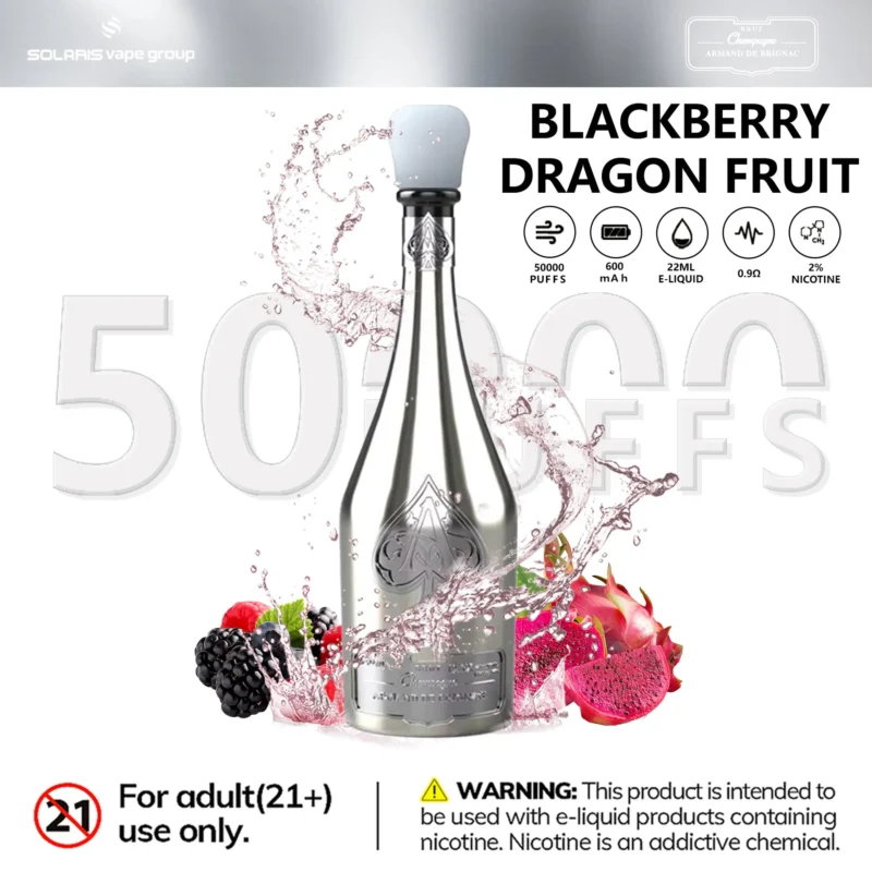 Champagne Vape 50K Armand de Brignac Blackberry Dragon Fruit Flavor - VapeMaison