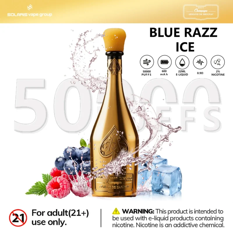 Champagne Vape 50K Armand de Brignac Blue Razz Ice Flavor - VapeMaison