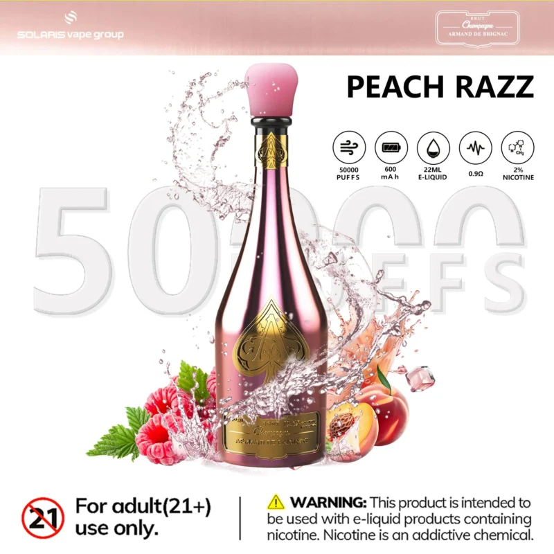 Champagne Vape 50K Armand de Brignac Peach Razz Flavor - VapeMaison