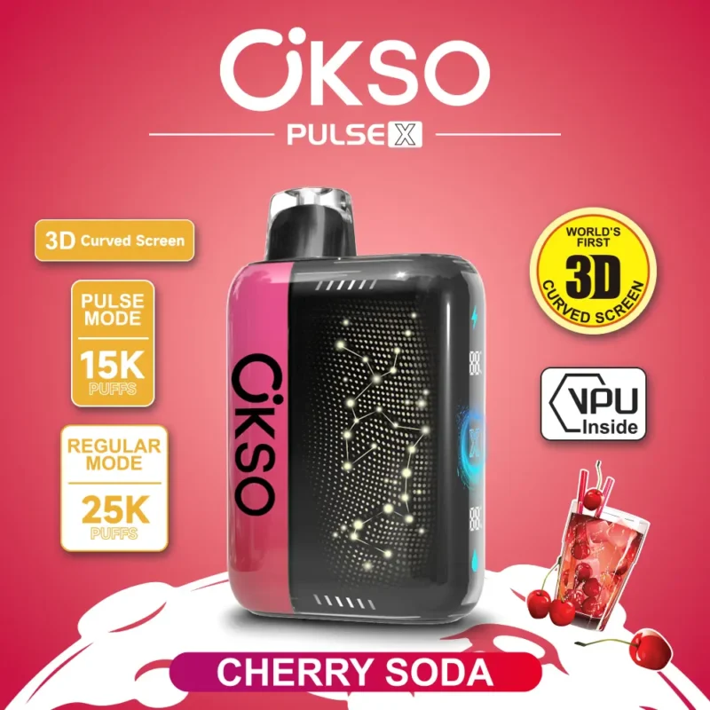 OKSO Pulse X 25000 Puffs Cherry Soda Flavor Disposable Vape - VapeMaison