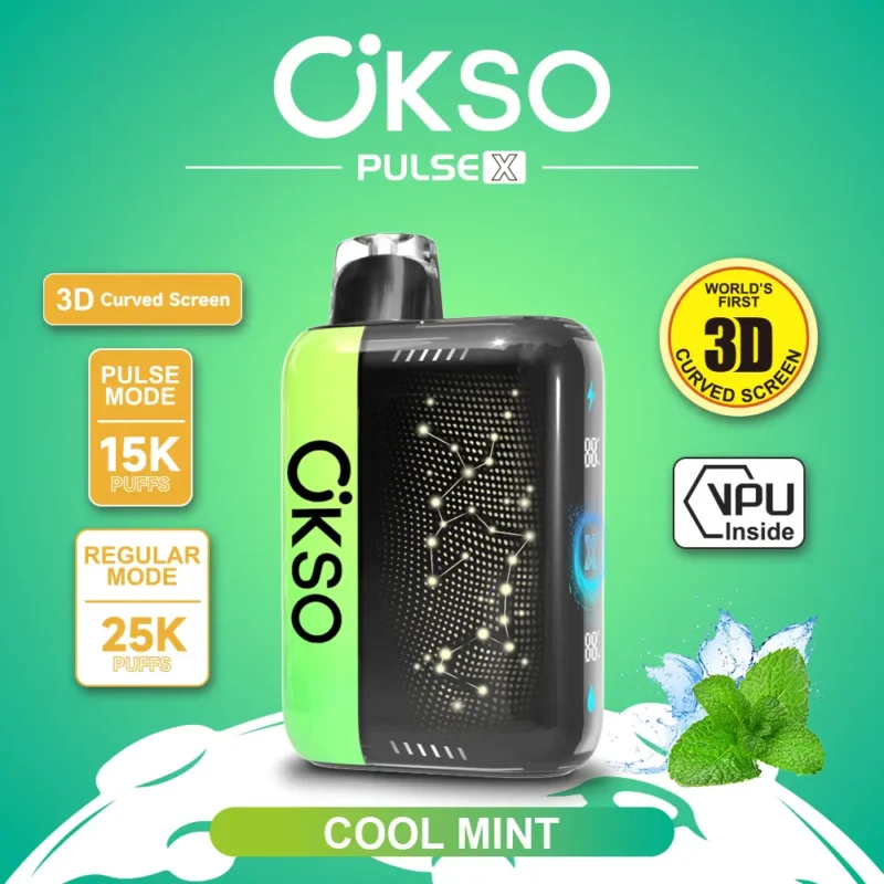 OKSO Pulse X 25000 Puffs Cool Mint Flavor Disposable Vape - VapeMaison