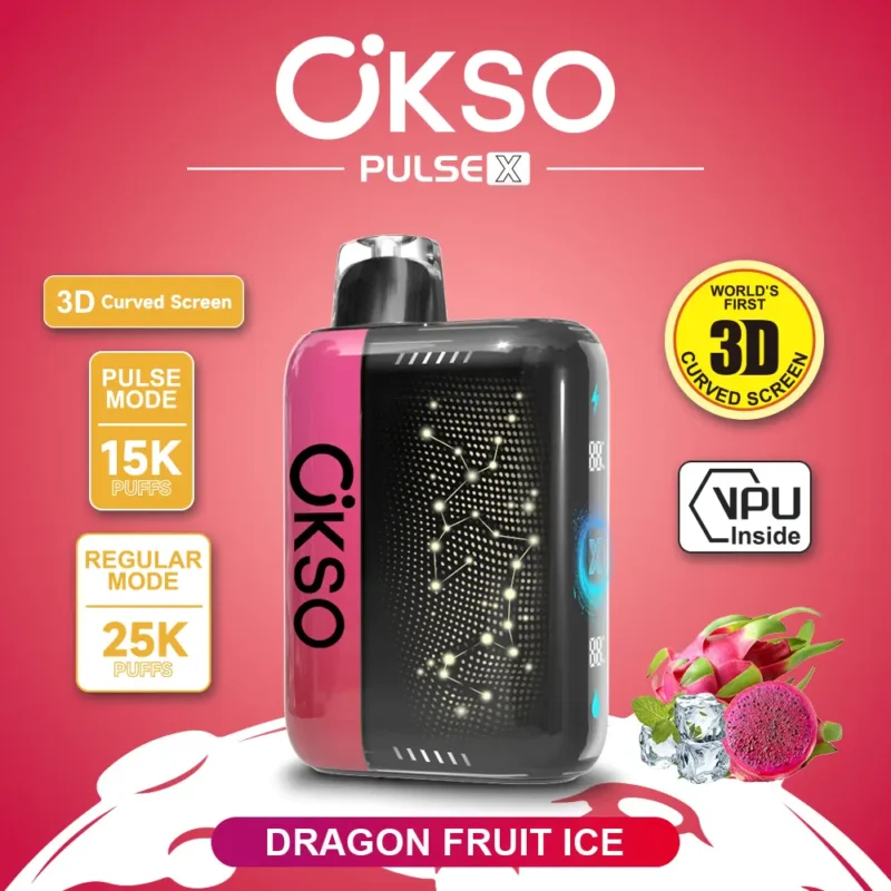 OKSO Pulse X 25000 Puffs Dragon Fruit Ice Flavor Disposable Vape - VapeMaison