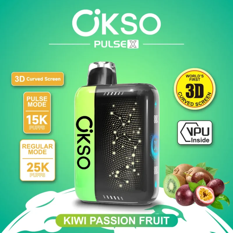 OKSO Pulse X 25000 Puffs Kiwi Passion Fruit Flavor Disposable Vape - VapeMaison