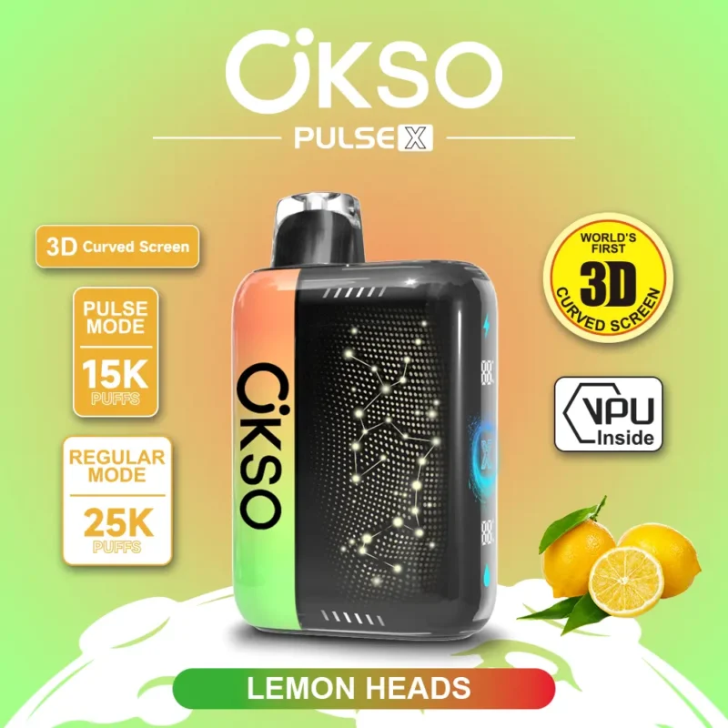 OKSO Pulse X 25000 Puffs Lemon Heads Flavor Disposable Vape - VapeMaison