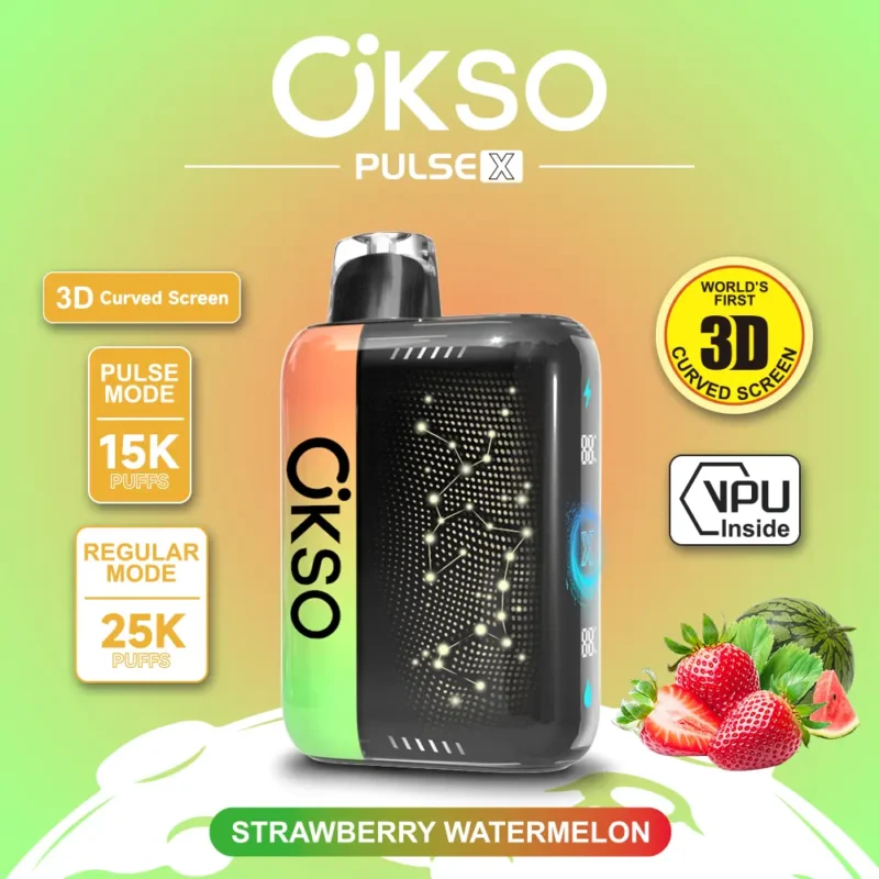 OKSO Pulse X 25000 Puffs Strawberry Watermelon Flavor Disposable Vape - VapeMaison