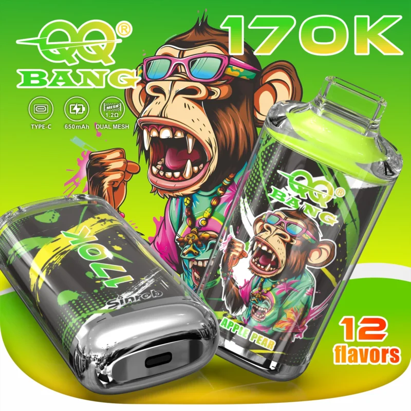 Qq Bang 170000 170K Puffs Vape Flavor Apple Pear Flavor Disposable Vape - VapeMaison