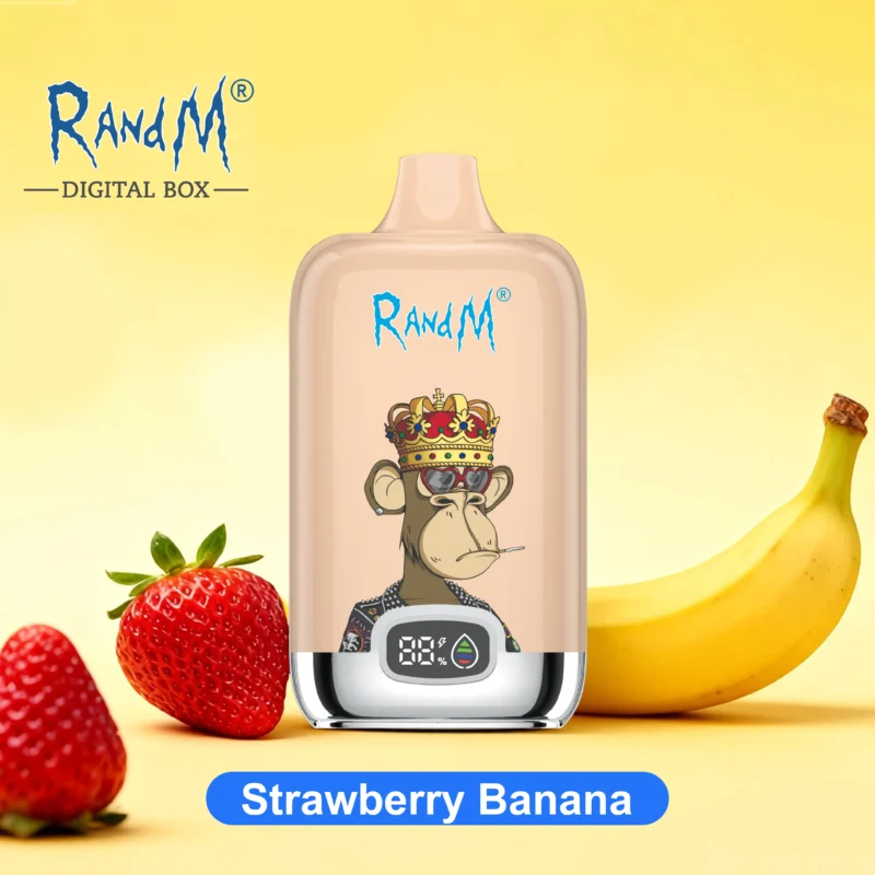 Sigaretta elettronica usa e getta R&M Tornado da 12.000 boccate al gusto fragola e banana - VapeMaison