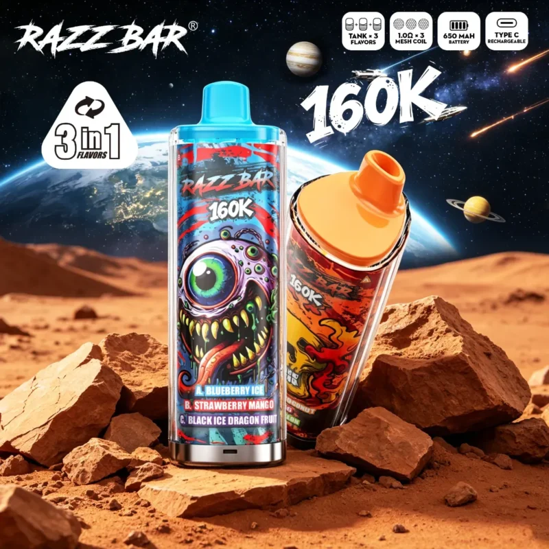 Razz Bar 160K Blueberry Ice Strawberry Mango Black Ice Dragon Fruit Flavor - Disposable Vape VapeMaison