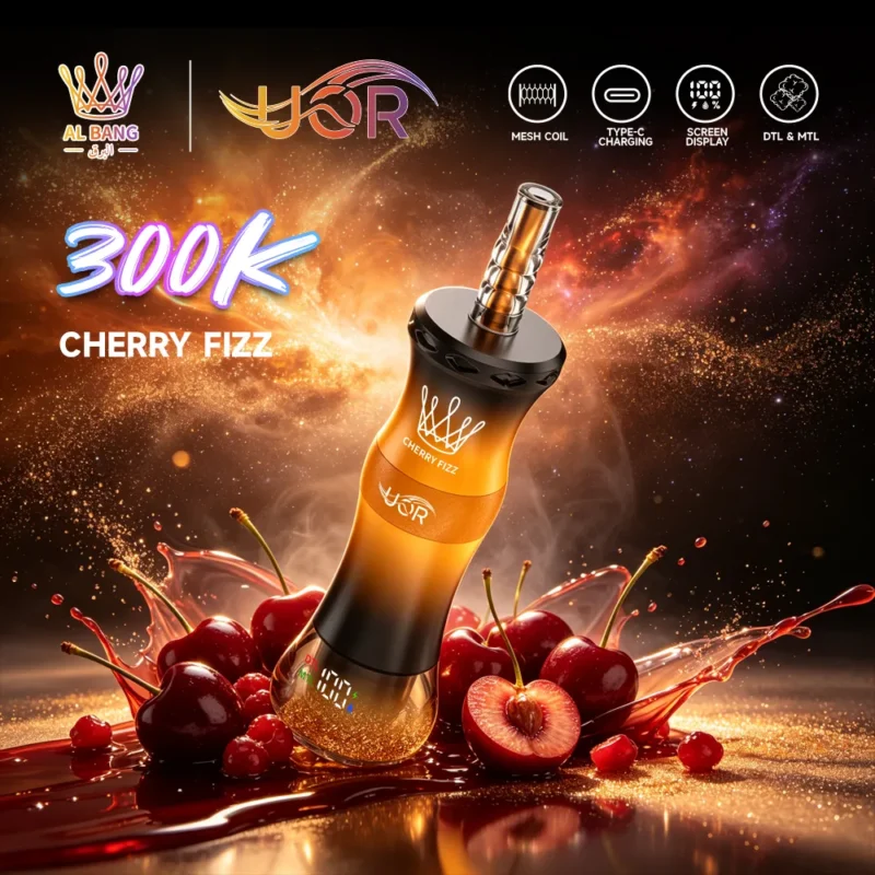 Uor Al Bang 300K Puffs Shisha Vape Flavor Cherry Fizz Flavor Disposable Vape - VapeMaison