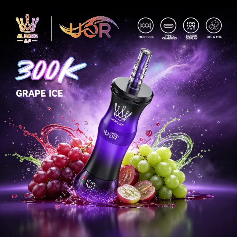 Uor Al Bang 300K Puffs Shisha Vape Flavor Grape Ice Flavor Disposable Vape - VapeMaison