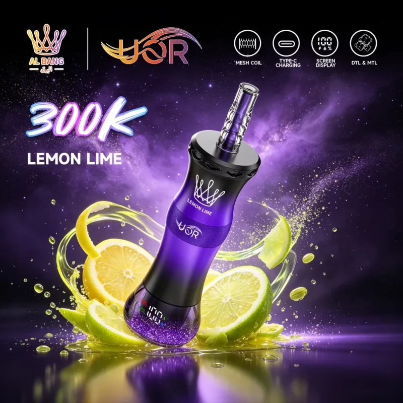 Uor Al Bang 300K Puffs Shisha Vape Flavor Lemon Lime Flavor Disposable Vape - VapeMaison