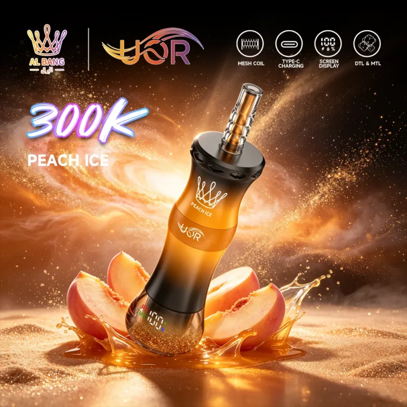 Uor Al Bang 300K Puffs Shisha Vape Peach Ice Disposable Hookah Flavor