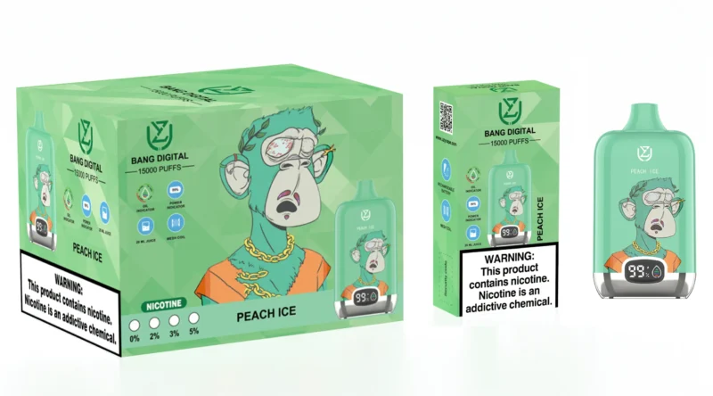 UZY Bang Digital 15000 Peach Ice Flavor Package - Disposable Vape VapeMaison