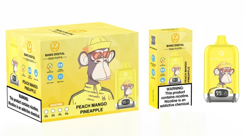 UZY Bang Digital 15000 Peach Mango Pineapple Flavor Package - Disposable Vape VapeMaison