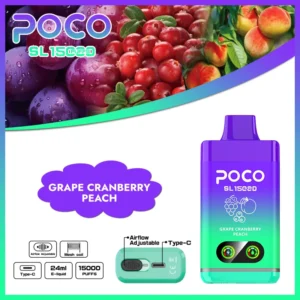 POCO SL 15000 Puffs Grape Cranberry Peach Disposable Vape