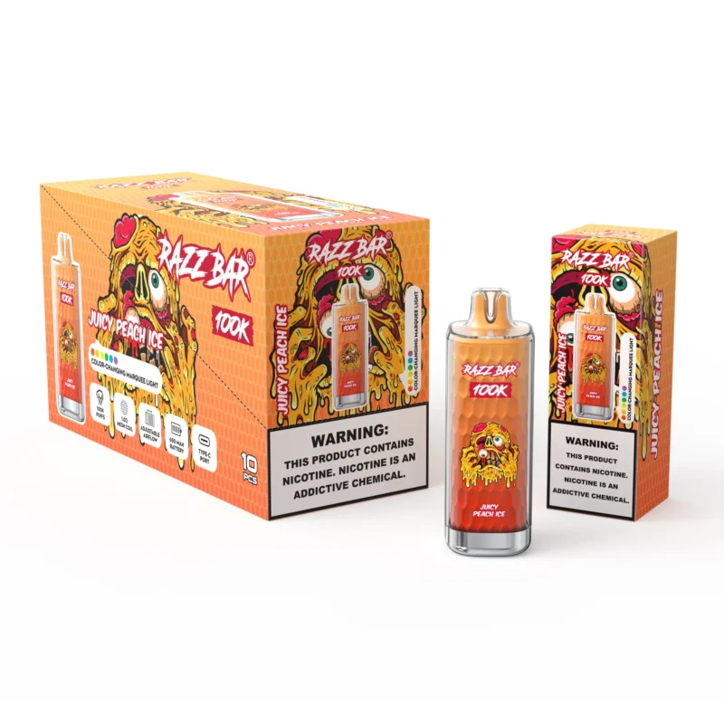 Razz Bar 100K Puffs Juicy Peach Ice Disposable Vape