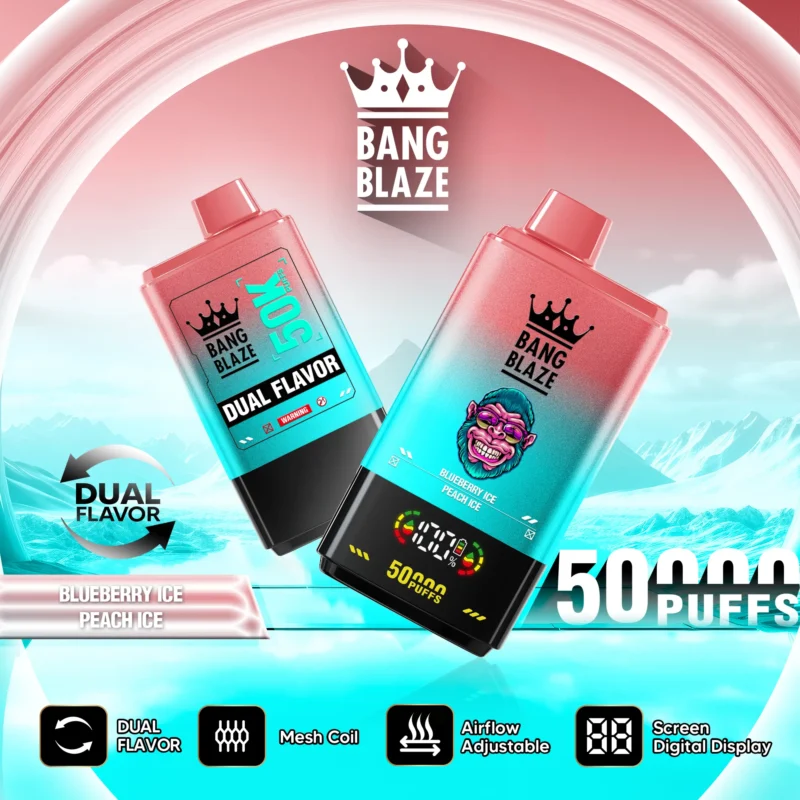 Bang Blaze 50000 Puffs Blueberry Ice Peach Ice Flavor Disposable Vape - VapeMaison