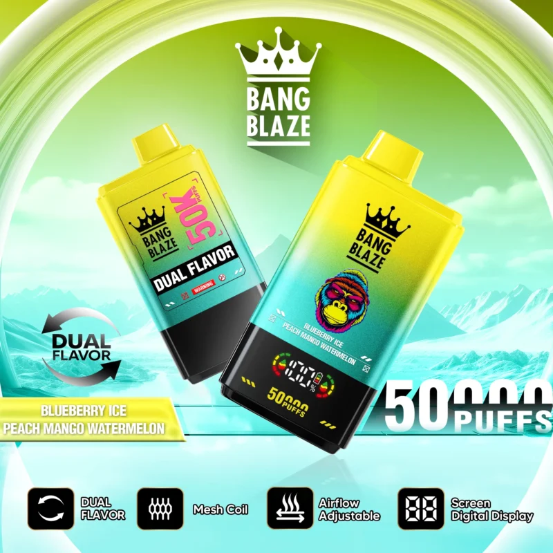 Bang Blaze 50000 Puffs Blueberry Ice Peach Mango Watermelon Flavor Disposable Vape - VapeMaison