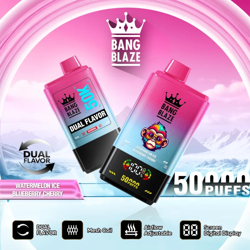 Bang Blaze 50000 Puffs Watermelon Ice Blueberry Cherry Flavor Disposable Vape - VapeMaison