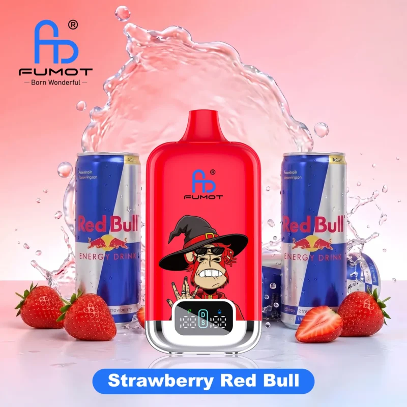 Fumot Tornado Box Pro 22000 Puffs Strawberry Red Bull Flavor Disposable Vape - VapeMaison