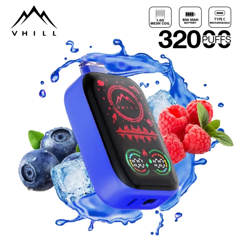 VHILL 32K Puffs Full Screen Blueberry Raspberry Ice Disposable Vape