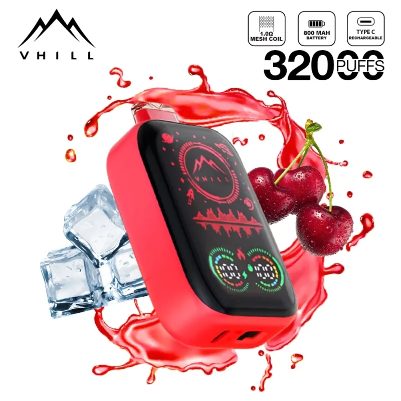VHILL 32K Puffs Full Screen Cherry Ice Disposable Vape