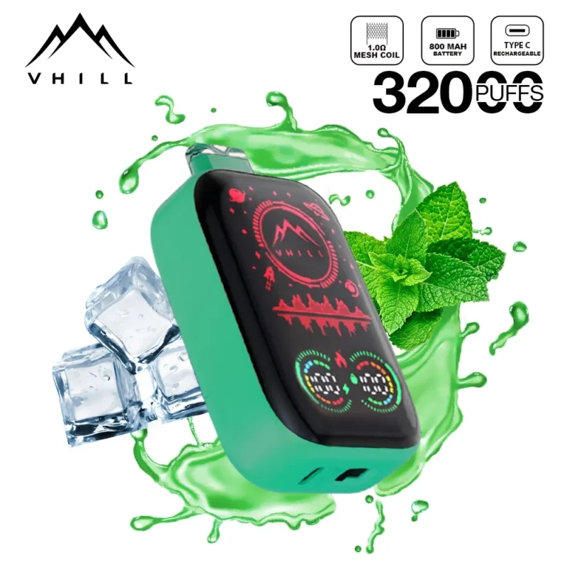 VHILL 32K Puffs Full Screen Mint Ice Disposable Vape