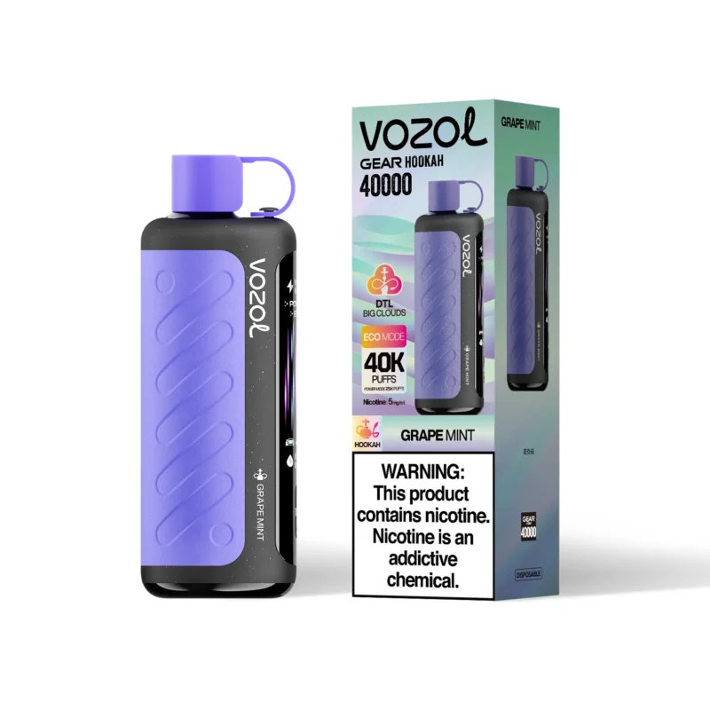 VOZOL Gear Hookah 40000 Puffs Grape Mint Flavor Disposable Vape - VapeMaison