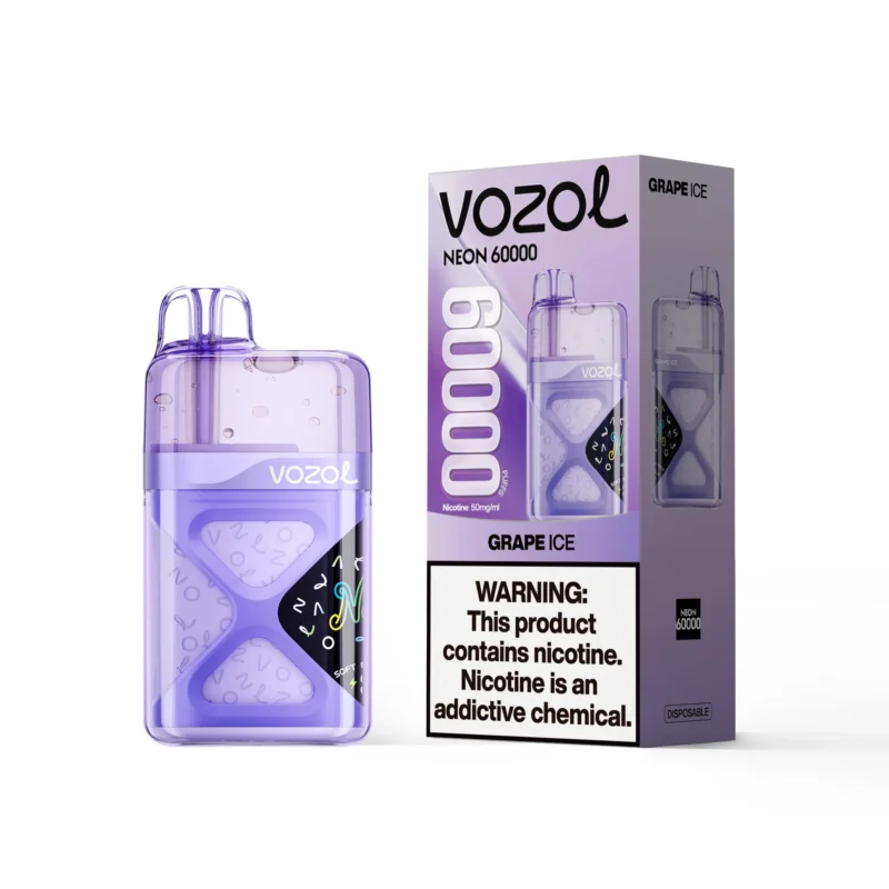 VOZOL Neon 60000 Puffs Grape Ice Flavor Disposable Vape - VapeMaison