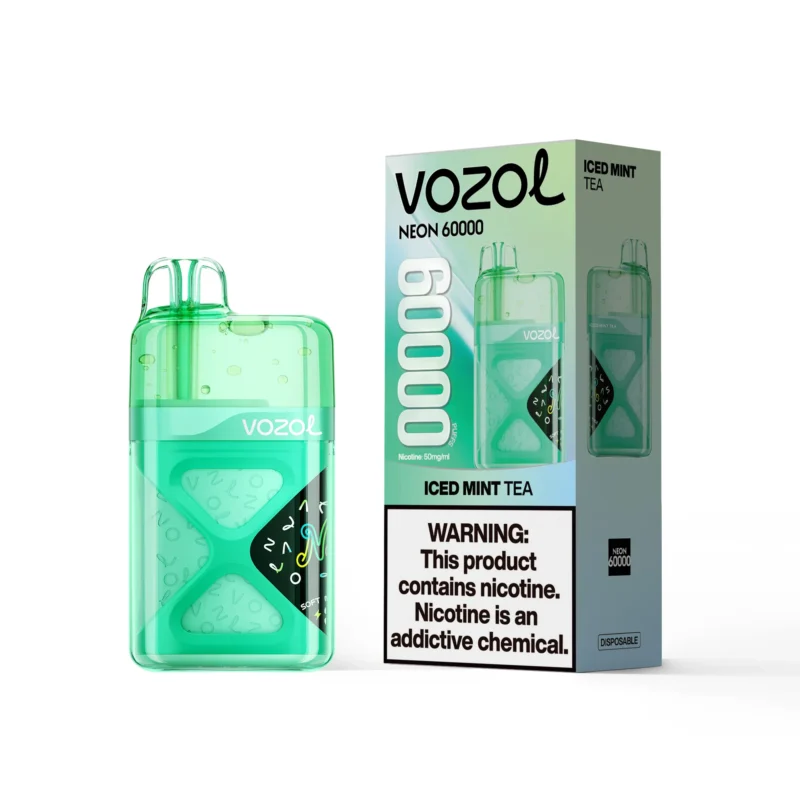 VOZOL Neon 60000 Puffs Iced Mint Tea Flavor Disposable Vape - VapeMaison